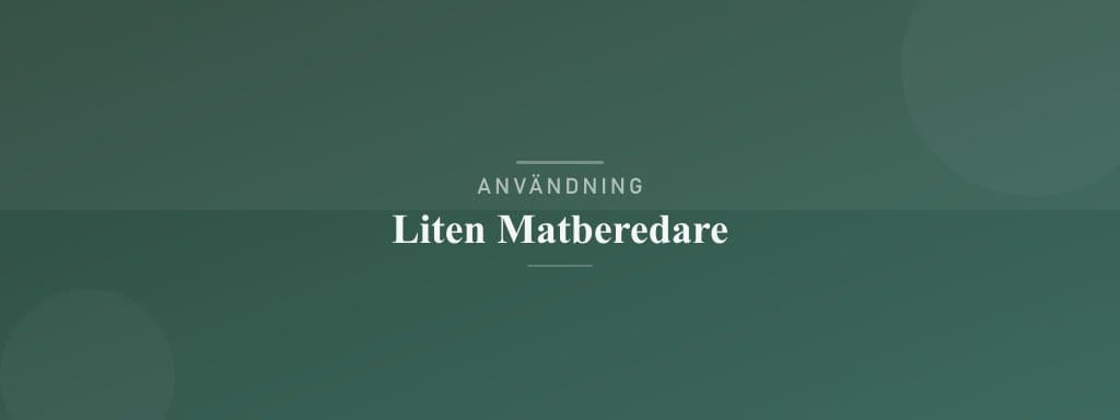 Användning liten matberedare