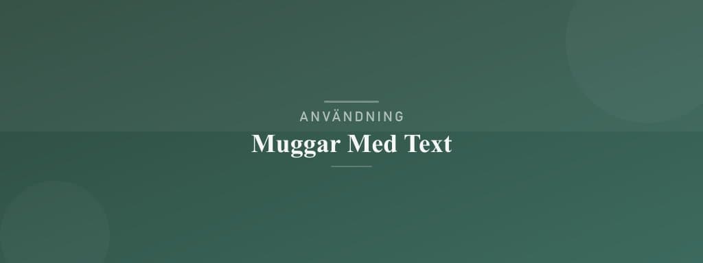 Användning muggar med text