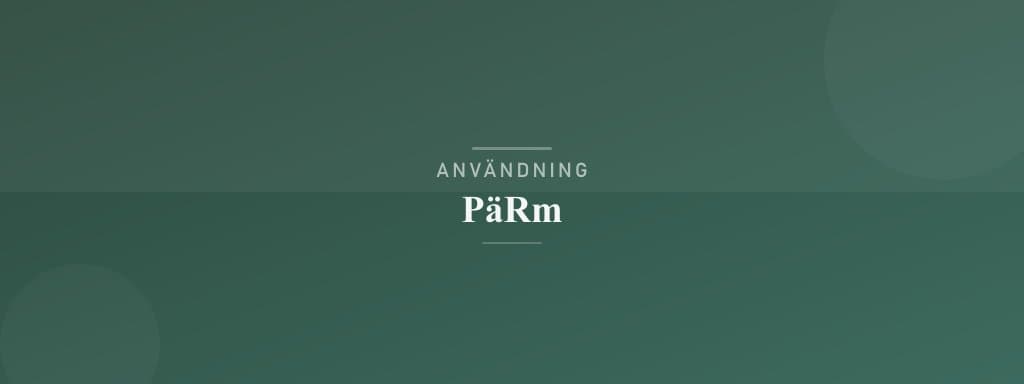 Användning pärm