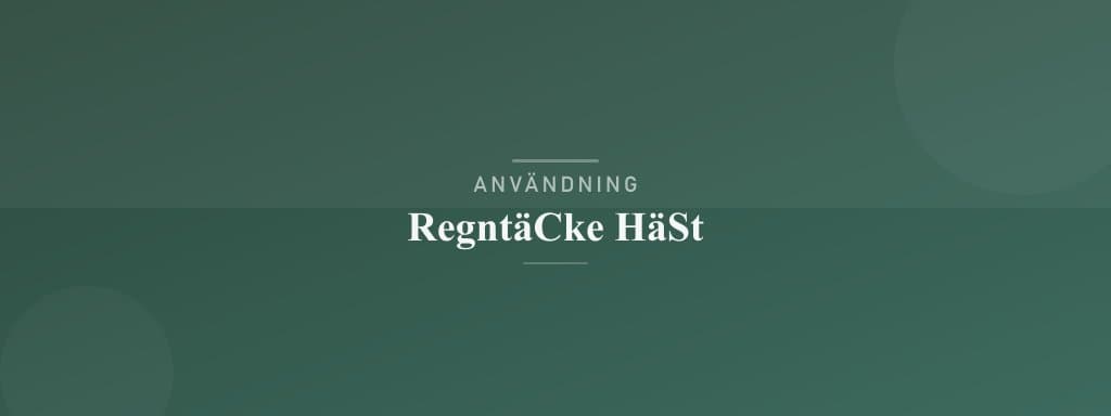 Användning regntäcke häst