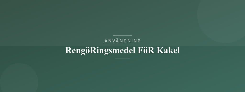 Användning rengöringsmedel för kakel