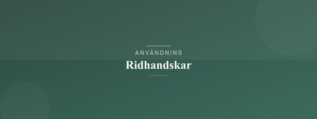 Användning ridhandskar
