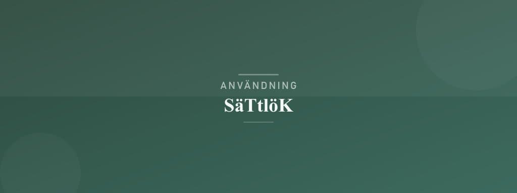 Användning sättlök