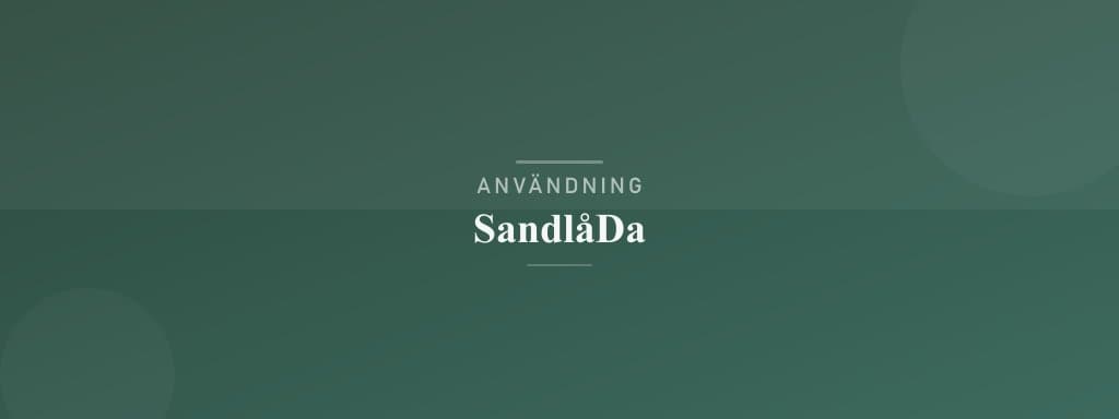 Användning sandlåda