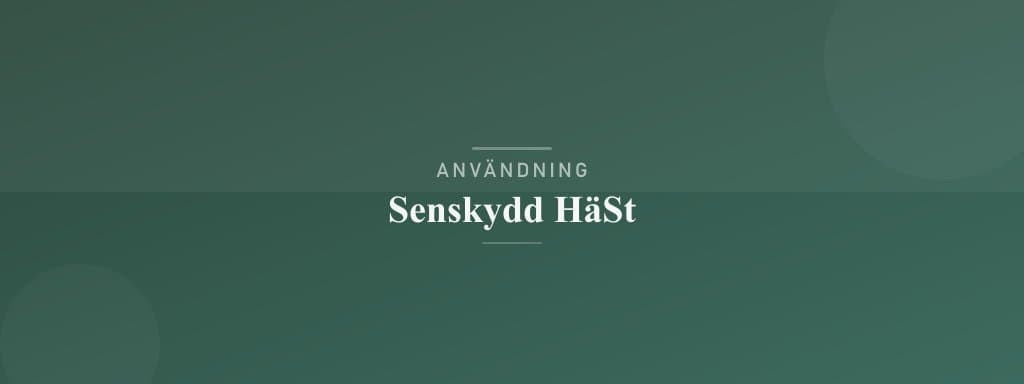Användning senskydd häst