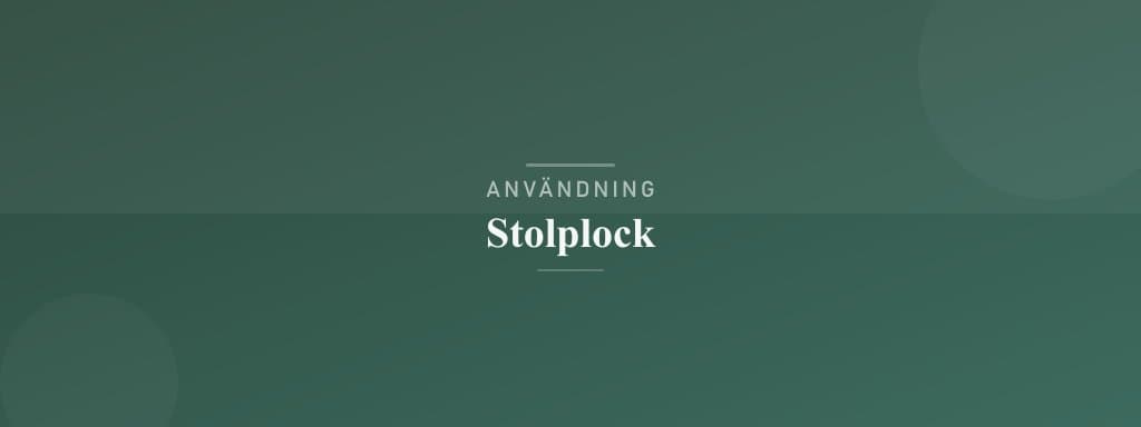 Användning stolplock
