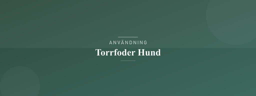 Användning torrfoder hund