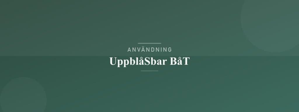 Användning uppblåsbar båt