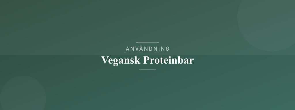 Användning vegansk proteinbar