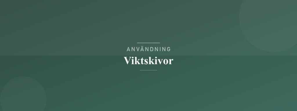 Användning viktskivor