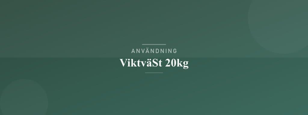 Användning viktväst 20kg