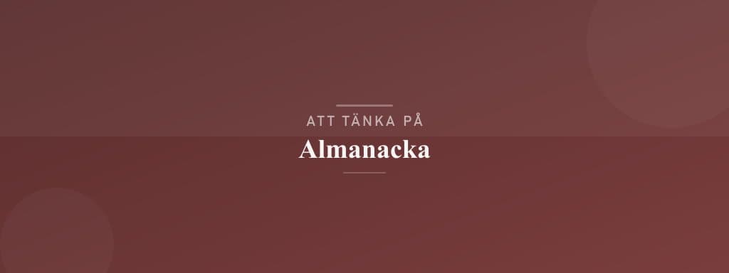 Vanliga misstag med almanacka
