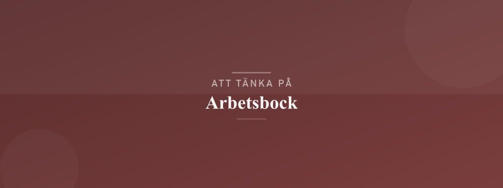 Vanliga misstag med arbetsbock