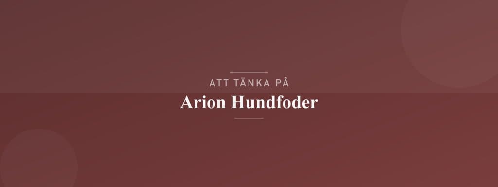 Vanliga misstag med arion hundfoder