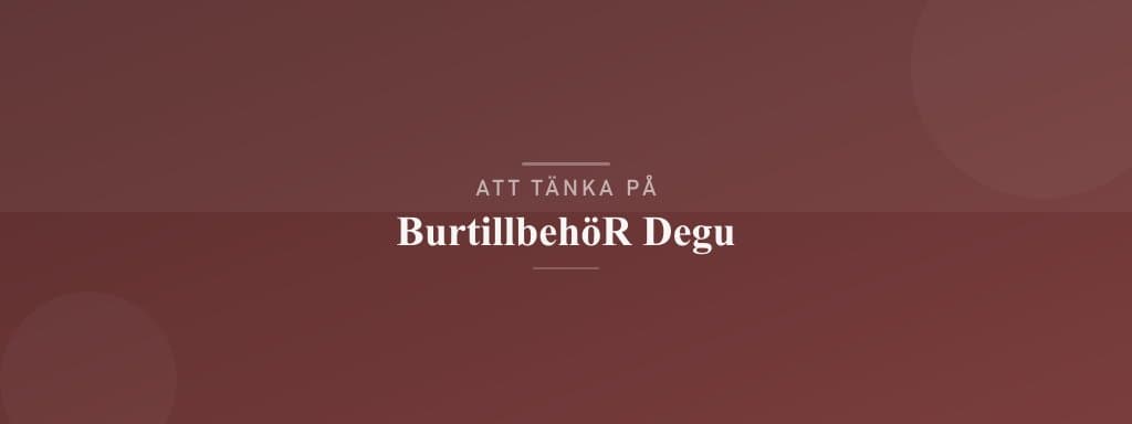 Vanliga misstag med burtillbehör degu