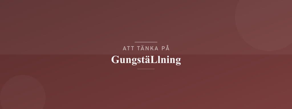 Vanliga misstag med gungställning