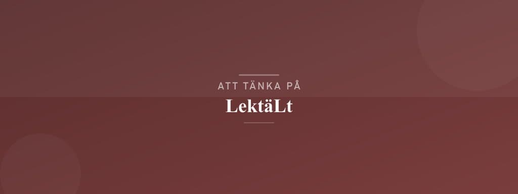 Vanliga misstag med lektält