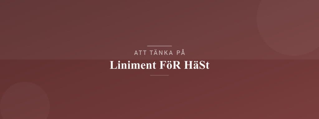 Vanliga misstag med liniment för häst