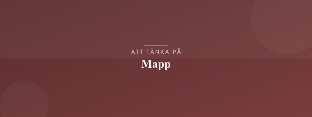 Vanliga misstag med mapp