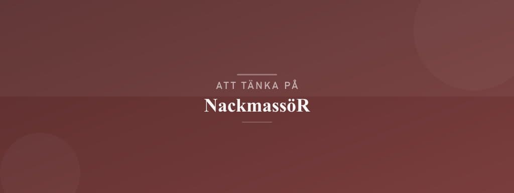 Vanliga misstag med nackmassör