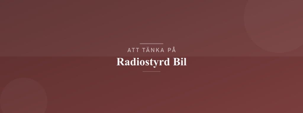 Vanliga misstag med radiostyrd bil