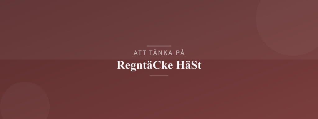 Vanliga misstag med regntäcke häst