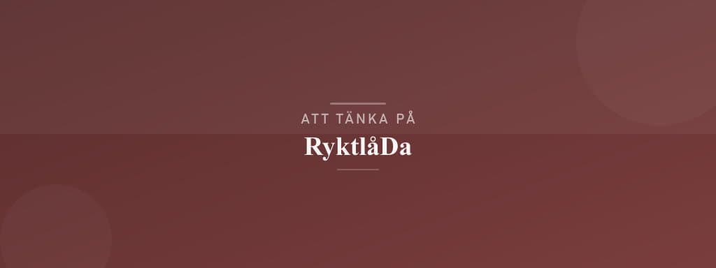 Vanliga misstag med ryktlåda