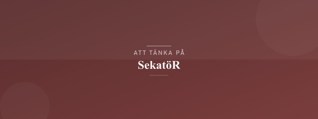 Vanliga misstag med sekatör