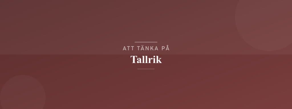 Vanliga misstag med tallrik