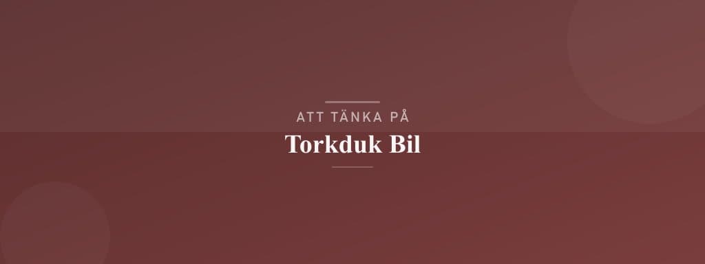 Vanliga misstag med torkduk bil