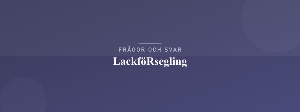 Vanliga frågor om lackförsegling