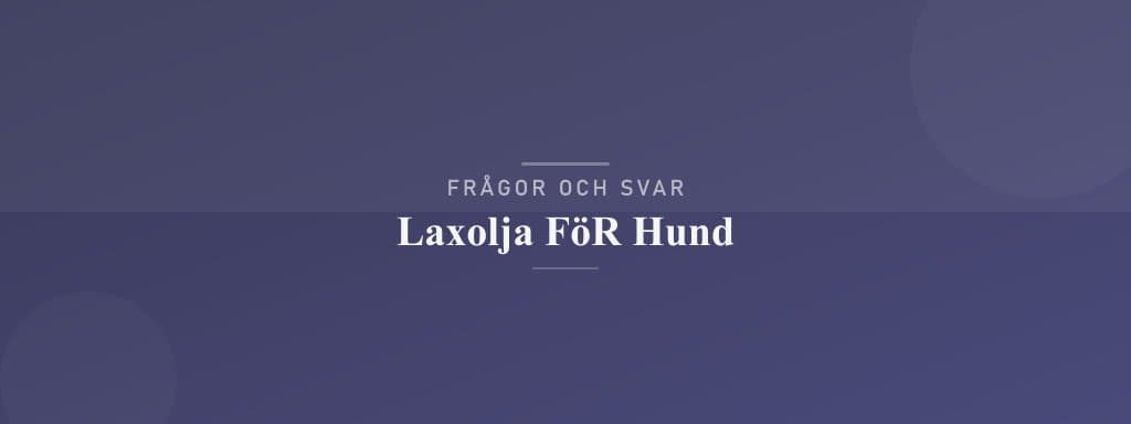 Vanliga frågor om laxolja för hund