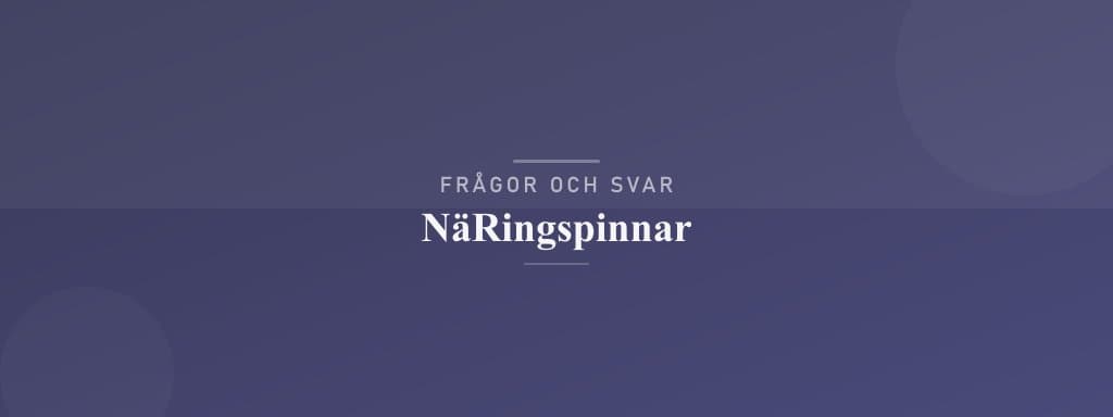 Vanliga frågor om näringspinnar