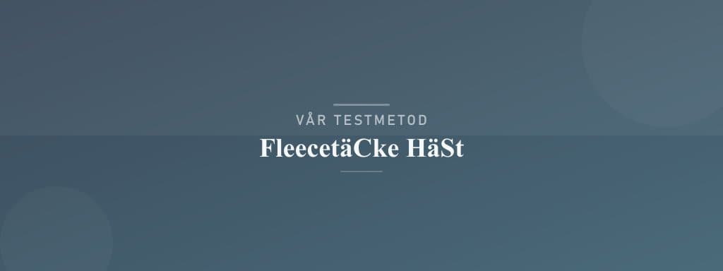 Så testar vi fleecetäcke häst
