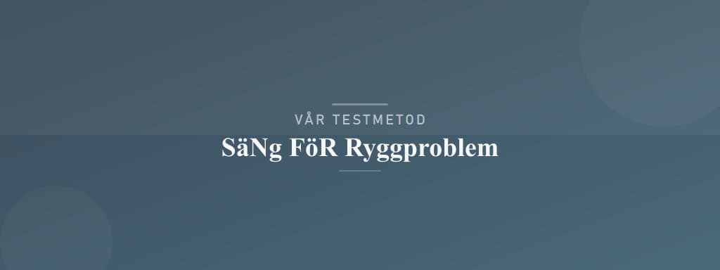 Så testar vi säng för ryggproblem