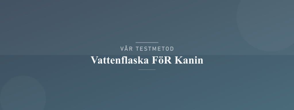 Så testar vi vattenflaska för kanin