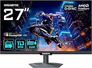 GIGABYTE M27UP 27 tums spelmonitor 4K UHD - dubbelt läge (4K 160Hz eller FHD 320Hz), 3840 x 2 160, 1 ms, 350 CD/m², FreeSync Premium Pro, DisplayHDR400, HDMI 2.1, DisplayPort 1.4