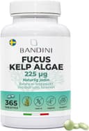 Bandini® Fucus Kelp Algae (Naturligt jod 225mcg) - 365 tabletter (1 års täckning) Vegan - Brunalg titrerad vid 0,1% jod - Stimulerar energimetabolism - Friska naglar och hår
