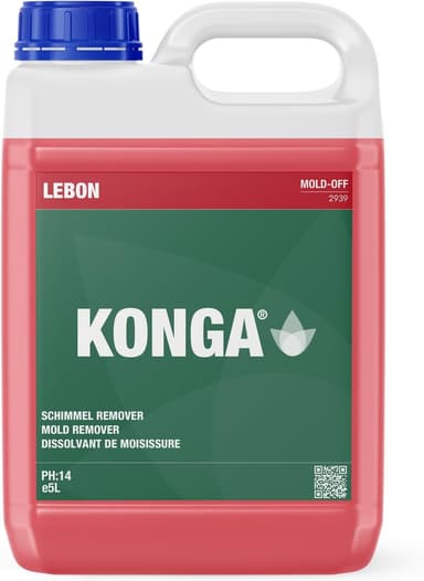 Konga Mold-Off – mögel- och mögelborttagare för badrum, kök, tvättstugor, utomhusområden, poolområden, sporthallar, storkök, kylhus (5 liter)