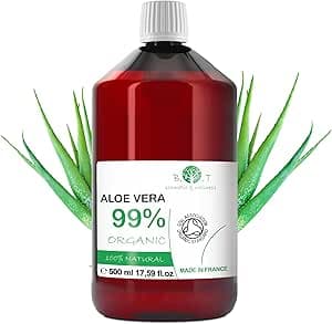 B.O.T cosmetic & wellness - Ekologisk Aloe Vera Juice, 99,99% Ren, Kallpressad, Utan Förtjockningsmedel, För Smoothies & Hudvård, Mångsidig Användning, 500 ml