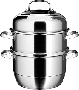VENTION Ångkokare Matlagning 28 cm Gryta, Steamer Pan 3 Nivåer för Induktionshäll, Ånggryta Rostfritt stål – Bäst i test – ångkokare bäst i test 2026