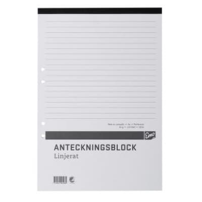 Anteckningsblock A4 Linjerat, Perforerat & Hålat • 7319024004080 – Prispressat val – anteckningsblock a4 bäst i test 2026
