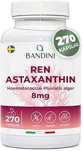 Bandini® Ren Astaxanthin 270 kapslar - 9 månaders förbrukning | Kraftfull naturlig antioxidant från Haematococcus pluvialis-alger | Naturligt Astaxantin 8 mg, hög biotillgänglighet, Icke-GMO – Bäst i test – astaxantin bäst i test 2026