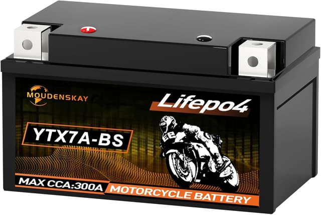 Litium motorcykelbatteri 12 V litium Powersports batteri med BMS (YTX7A-BS 12,8 V 3 Ah 300 A) LiFePO4 motorcykelbatteri startbatterier för motorcyklar, ATV, UTV, vattenfordon etc – Bäst i test – atv-batteri bäst i test 2026