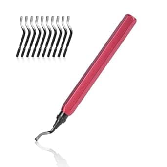 Avgradningsverktyg röd flintronic avgradningsverktyg universal, metallhandtag handgräsklippare med 11 stycken reservblad, 360° roterande blad skärverktyg för 3D-skrivare, plast, aluminium, röd – Bäst i test – avgradare bäst i test 2026