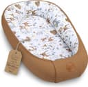 Babynest nyfödd bo baby - 50x90cm kokong handgjord dubbelsidig gjord av våffelpiké bomullssömn hjortbrun