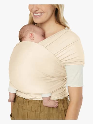 Ergobaby bärsjal för nyfödda upp till 11,3 kg, Aura Knit bärsjal, elastisk och andas, unisex, Cream