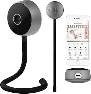 LIONELO Babyline Smart WiFi Babyvakt med Kamera | Appstyrd Övervakning | Obegränsad Räckvidd | Smarta Notiser | Tvåvägskommunikation | Nattseende 10 m | Temperatur- och Fuktsensor
