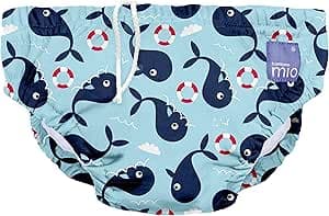 Bambino Mio Återanvändbar Badblöja – Läckagesäker & Justerbar, Populär och Bäst Säljande Simblöja för Barn - 6-12 månader - Blåval – Bäst i test – badblöja bäst i test 2026