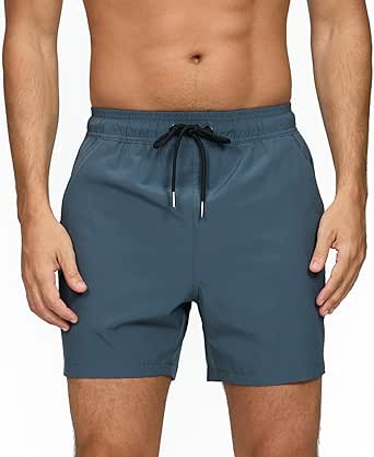 Baddräkt för män, snabbtorkande, sommartryck, shorts, strand- och badshorts med dragkedja och ventilerande nätfoder – Bäst i test – badbyxa bäst i test 2026